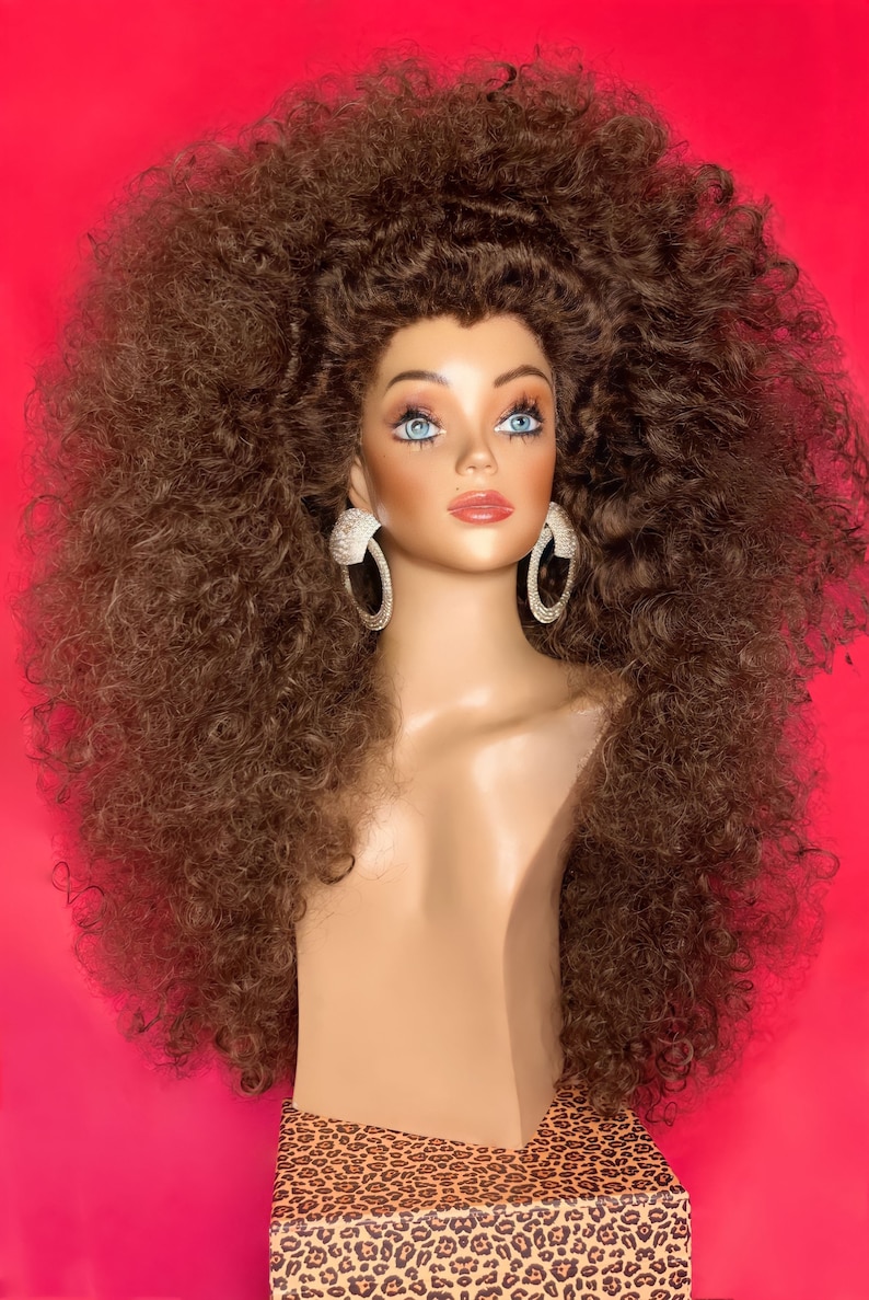 RETRO CURLY WIG Lace Front Wig 1980s Wig Costume Wig Etsy