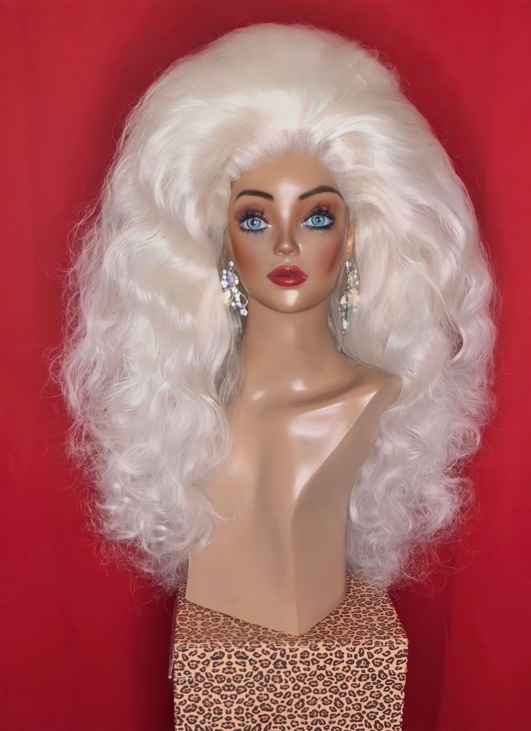 ICE QUEEN Styled Drag Queen Costume Wig, Lace Front, Made to Order