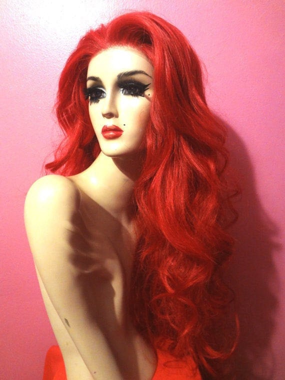 RIHANNA RED Natural Styled Wig, Lace Front, Made to Order - Etsy display picture 3