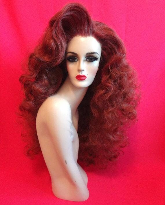 RITA HAYWORTH WIG: Lace Front Wig, 1940s Wig, Costume Wig, Drag Queen Wig, Long, Wavy, Heat Resistant Wig, Custom, Made to Order, Styled Wig