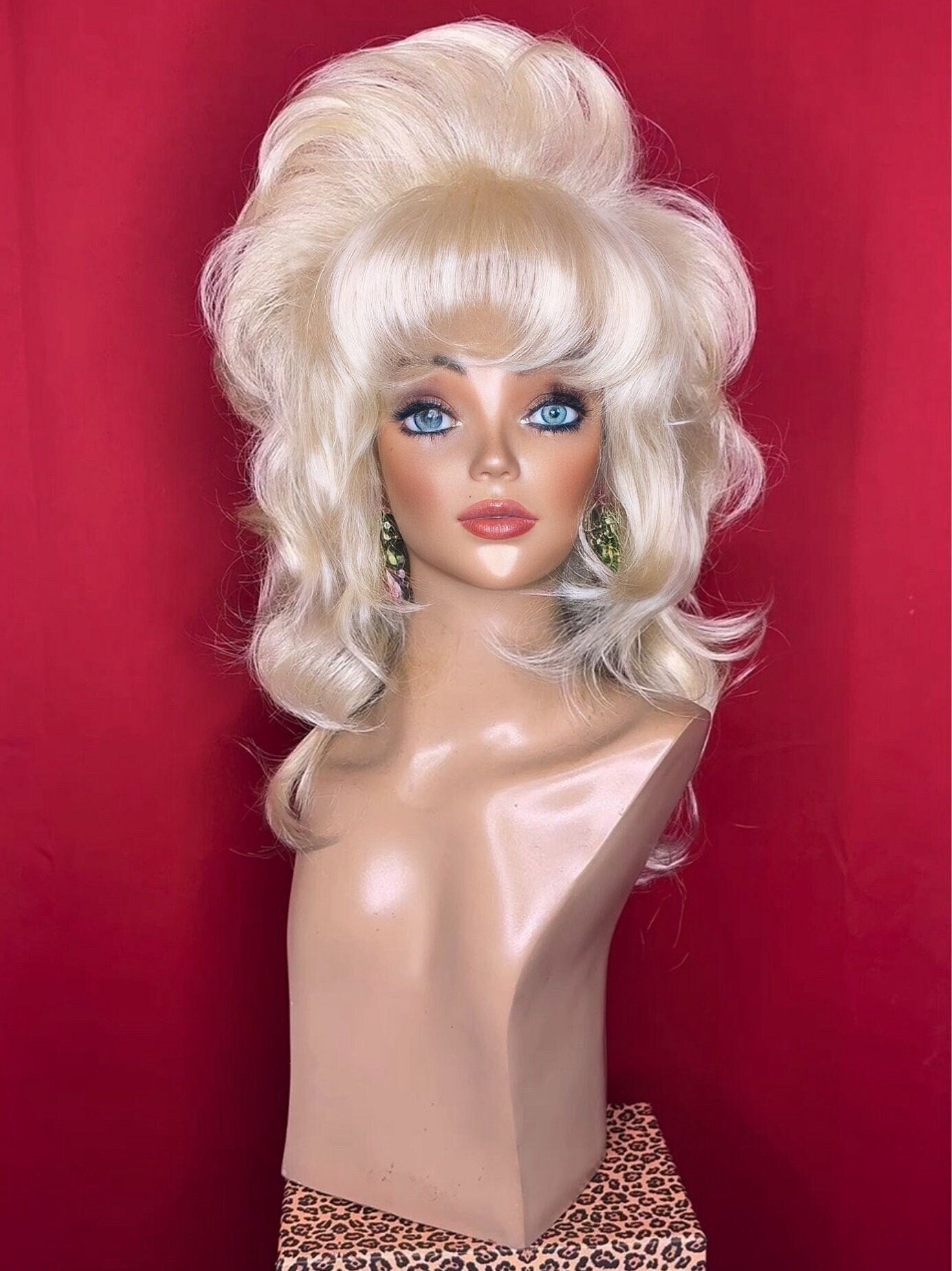 DOLLY PARTON WIG: Mullet Wig Bangs, 1980s Wig, 1990s Wig, Costume Wig, Drag Queen Wig, Heat Resistant Wig, Custom, Made to Order, Styled Wig