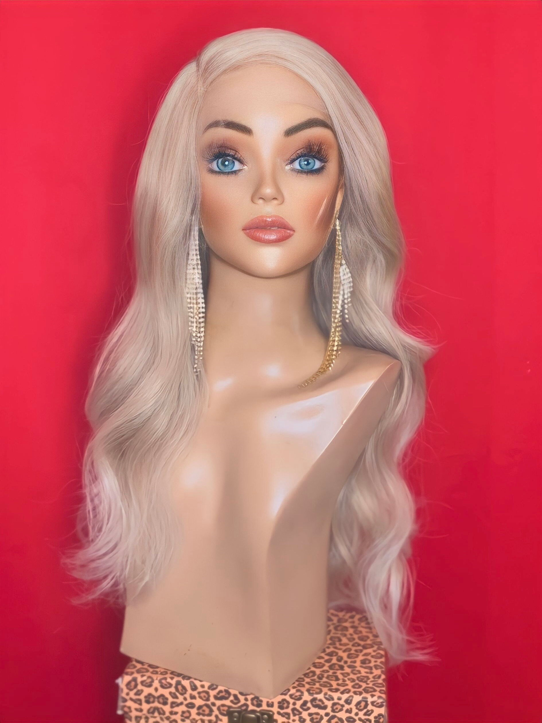 Human hair lace front wigs blonde hot sale