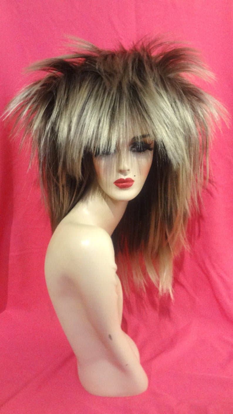 TINA TURNER WIG Drag Queen Wig Mixed Blonde Big Bangs Fringe | Etsy