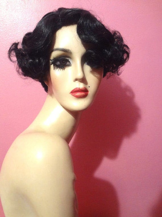 black 1930s wig