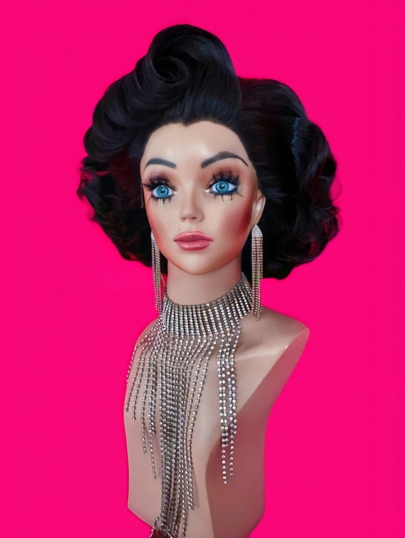 Black 1950s wig top