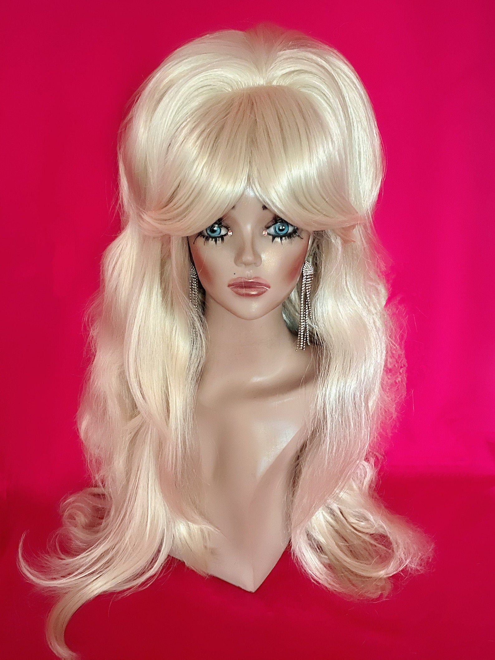 BIG BEEHIVE WIG Drag Queen Wig Platinum Blonde Beehive Bangs Etsy