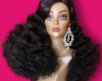 DIANA ROSS Wig: 1970s Studio 54 Voluminous Disco Curls, Synthetic Hair
