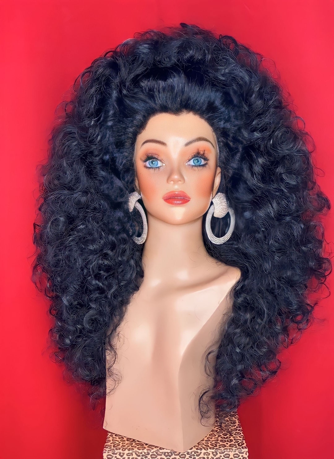 CURLY CHER WIG Lace Front Wig, 1980s Wig, Costume Wig, Doublestacked