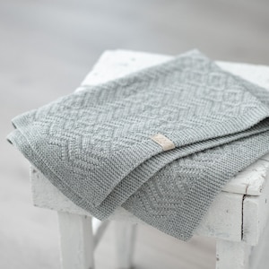 Zig Zag Chevron Blanket Knitting Pattern, Knit Purl Baby Blanket Pattern