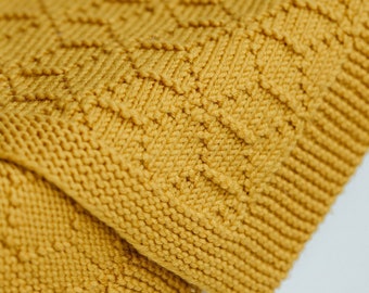 Modèle tricot de couverture pour bébé, modèle de couverture facile en anglais