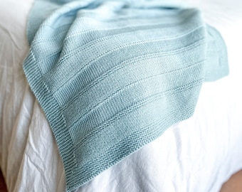 Baby Blanket Knitting Pattern, Knit Baby Blanket Pattern in English