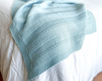 Baby Blanket Knitting Pattern, Knit Baby Blanket Pattern in English