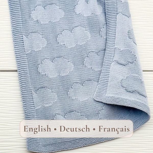 Cloud Baby Blanket Knitting Pattern – Reversible, Elegant & Beginner-Friendly - EN DE FR