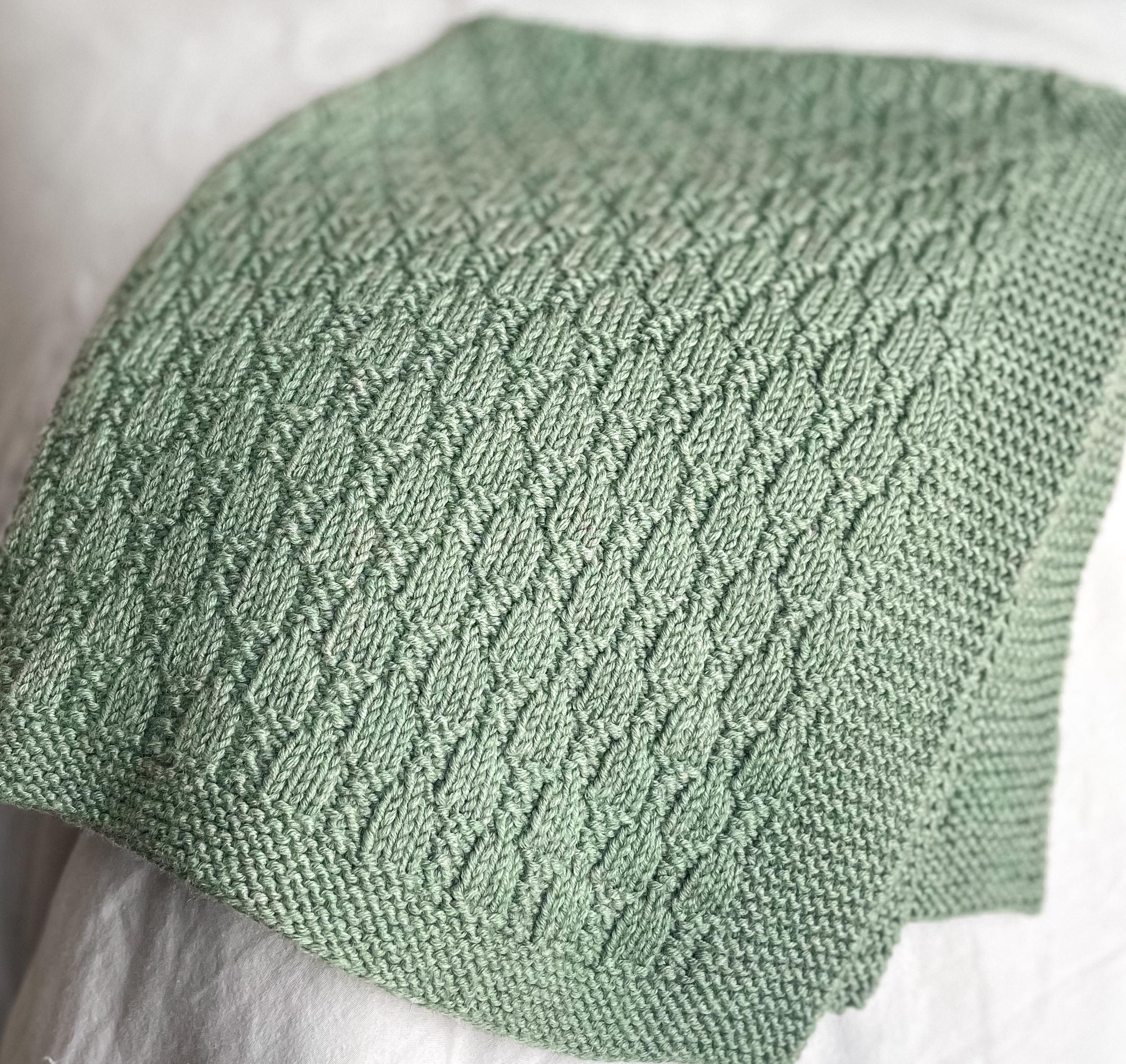 Baby Blanket Knitting Pattern – Easy Knit Throw, Quick and Simple Blanket Instructions in English