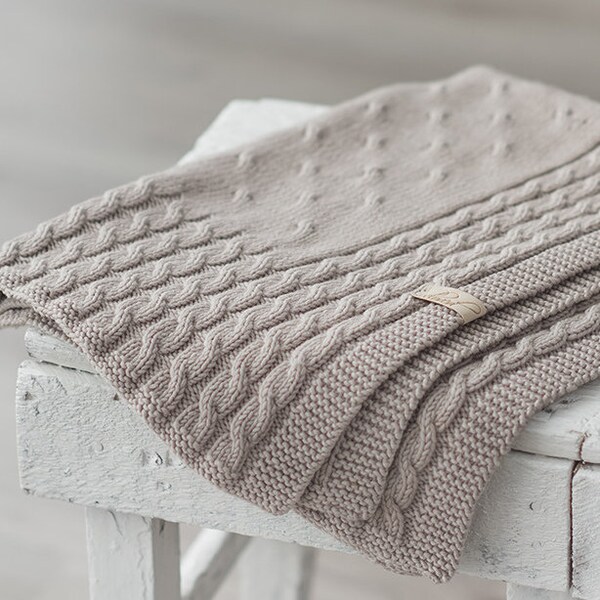 Cable Knit Blanket Etsy