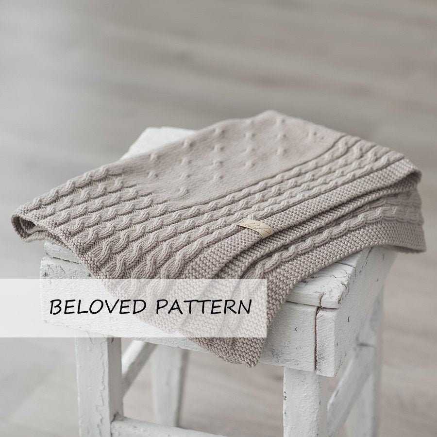 Knitting Pattern Baby Blanket With Cables, Blanket Knitting Pattern i…