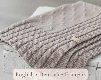 Cable Baby Blanket Knitting Pattern – Aran Yarn Baby Blanket Pattern –  Instant Download  – Knitting Pattern in EN DE FR