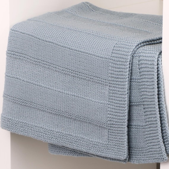 Easy Knit Baby Blanket Pattern – Beginner Knitting Pattern – Simple Modern Blanket – Instant Download – EN DE FR
