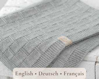 Beginner Baby Blanket Knitting Pattern – Earth Mosaic – Textured Blanket Pattern in EN DE FR