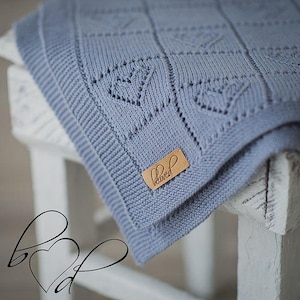 Baby Blanket Knitting Pattern, Herz Babydecke Strickmuster in englisch