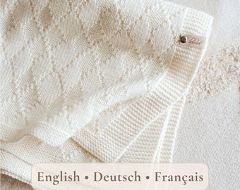 Argyle Baby Blanket Knitting Pattern – Classic Diamond Design, Easy & Quick Knit, Instructions in EN DE FR
