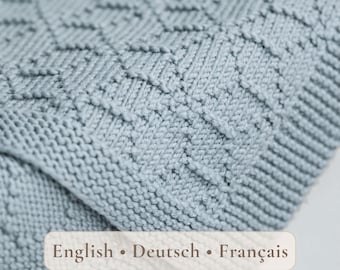 Baby Blanket Knitting Pattern: Easy Knit and Purl Snowflakes Design, 4 Sizes