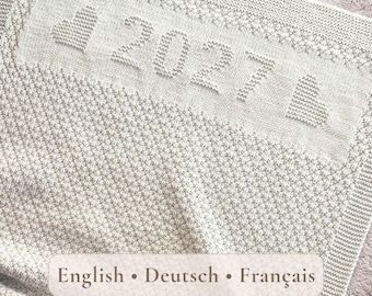 2027 Baby Blanket Knitting Pattern - Baby's First Year 2027 Personalized Blanket
