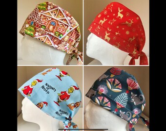 Christmas Scrub Hat - Etsy Australia