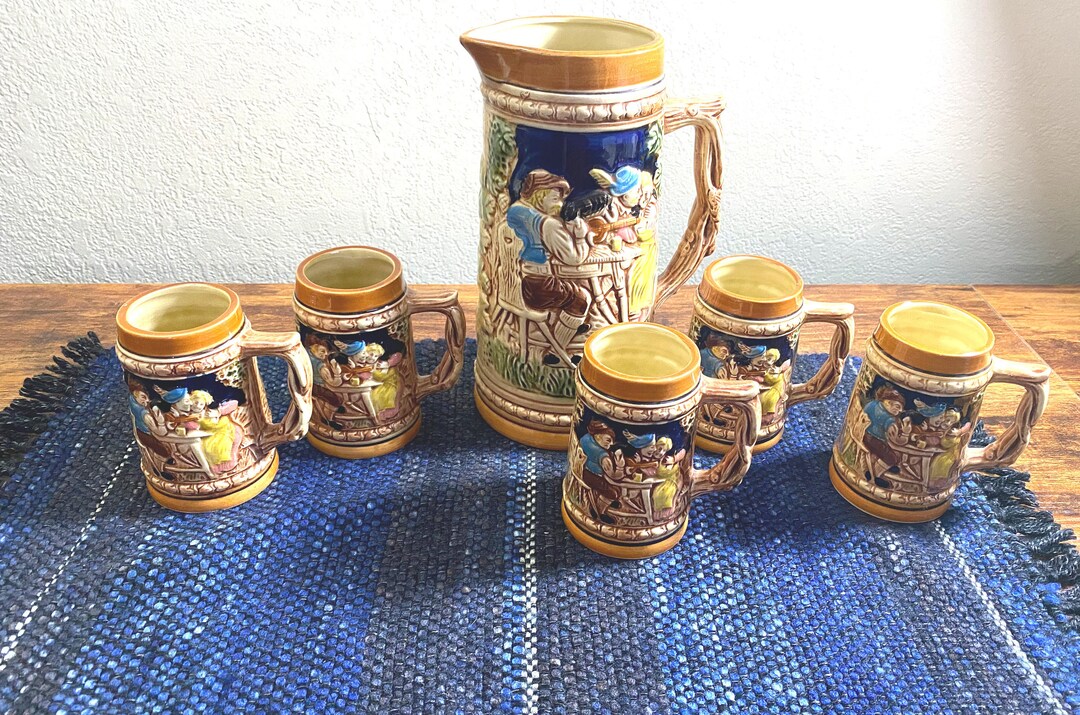 Rustic Ceramic Beer Stein Made in Japan Outdoor Forest Pub Etsy