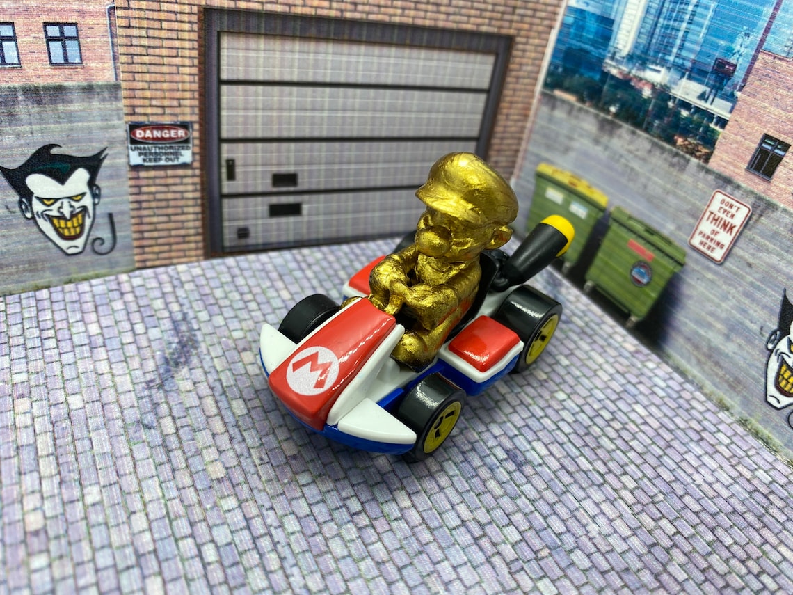 Gold Mario Hot Wheels Mario Kart Standard Kart Custom Etsy