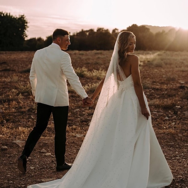 Pearl Wedding Veil White or Ivory - Cathedral/Chapel/Floor Length/Waltz/Fingertip