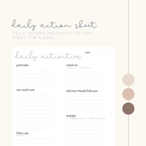Daily Activities Sheet