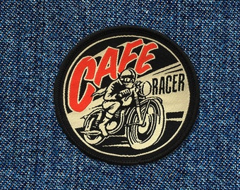 CAFE RACER MOTORCYCLE LOGO Sport Motor Racing Car Embroidered Iron On Patch sew CAFE RACER MOTORCYCLE LOGO Sport Motor Racing Car Embroidered Iron On Patch sew