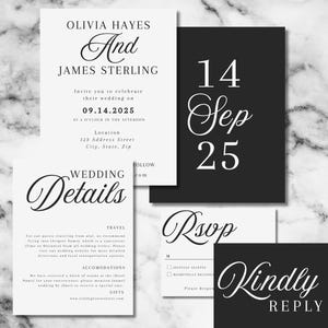 Old Money Wedding Invitation Suite - Digital Canva Template