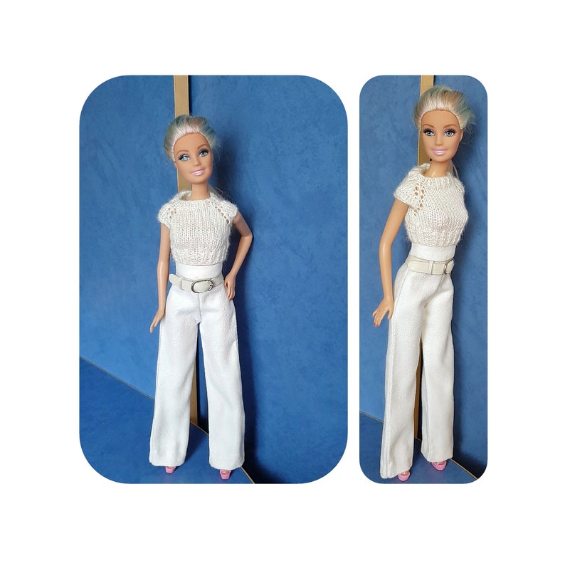 Barbie Clothes. Barbie Outfit. White Barbie Pants. Doll Etsy