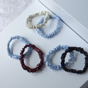 SKINNY SCRUNCHIE / 3 pieces - thin hair scrunchies, hair accessories, chignon, handmade scrunchie, bracelet elastic, handmade jewelry