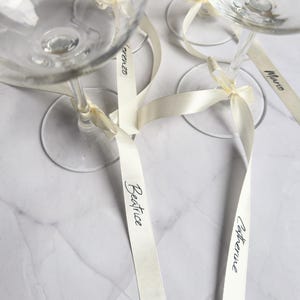 EVENEMENTEN / LINT 15 mm gepersonaliseerde glazen, lint voor champagneglazen voor feesten, satijnen lint naamlabels, naamkaartjes