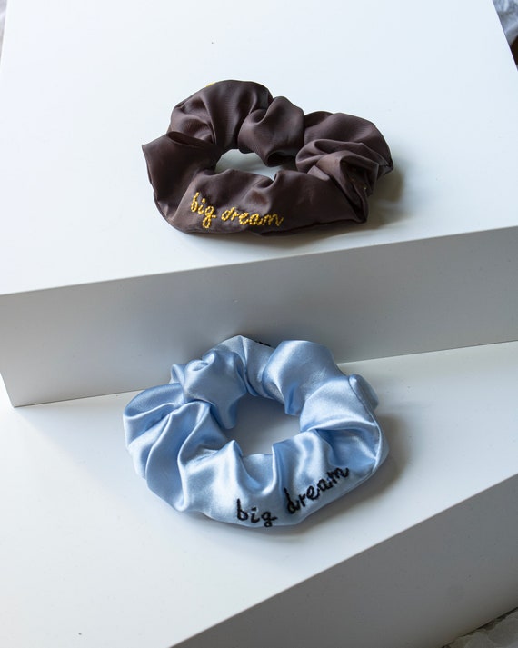 scrunchie elastic hair accessory chignon handmade Scrunchies in satin different colors handmade