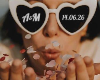 WEDDING / HEART EYES Personalized sunglasses, wedding sunglasses, gifts for bridesmaids, bachelorette party, wedding party, custom sunglass