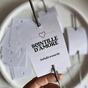 WEDDING / ETICHETTE per scintillanti da matrimonio, grandi dimensioni, biglietto personalizzato scintillanti, scintillante bomboniera evento