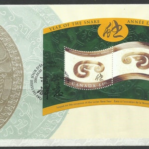 Canada 2001 Anno del serpente M/S su FDC