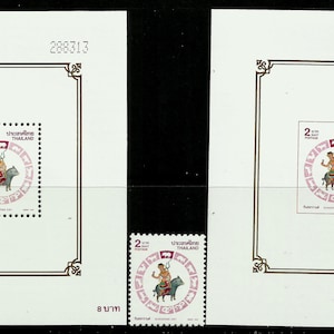 Thailand 1995 Songkran Day Festival Perf & Imperf M/S plus Stamp MNH Pig Zodiac
