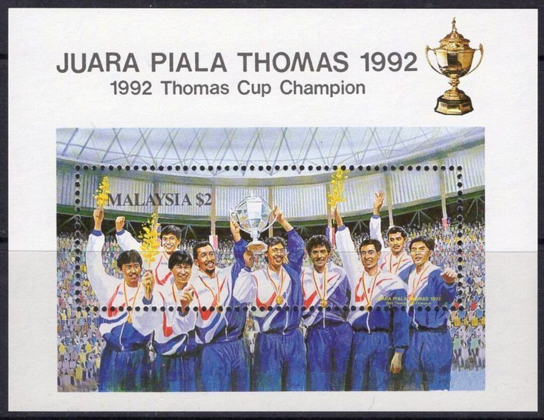 Malaysia 1992 Thomas Cup Badminton Champion M/S MNH