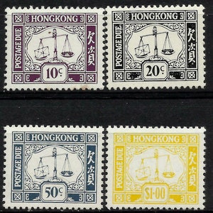 Hong Kong 1978 Spese postali set di 4 su carta gessosa MNH D25a-28a
