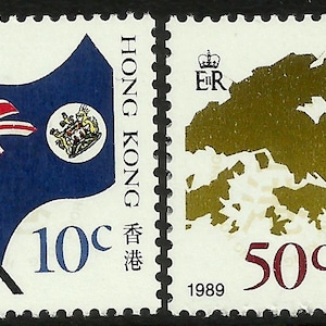 Jeu de cartes et drapeaux à bobines définitifs Hong Kong 1989 Mentions légales 1989 MNH