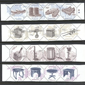 South Korea 2003 Traditional Culture 1st to 4th Series in strips MNH