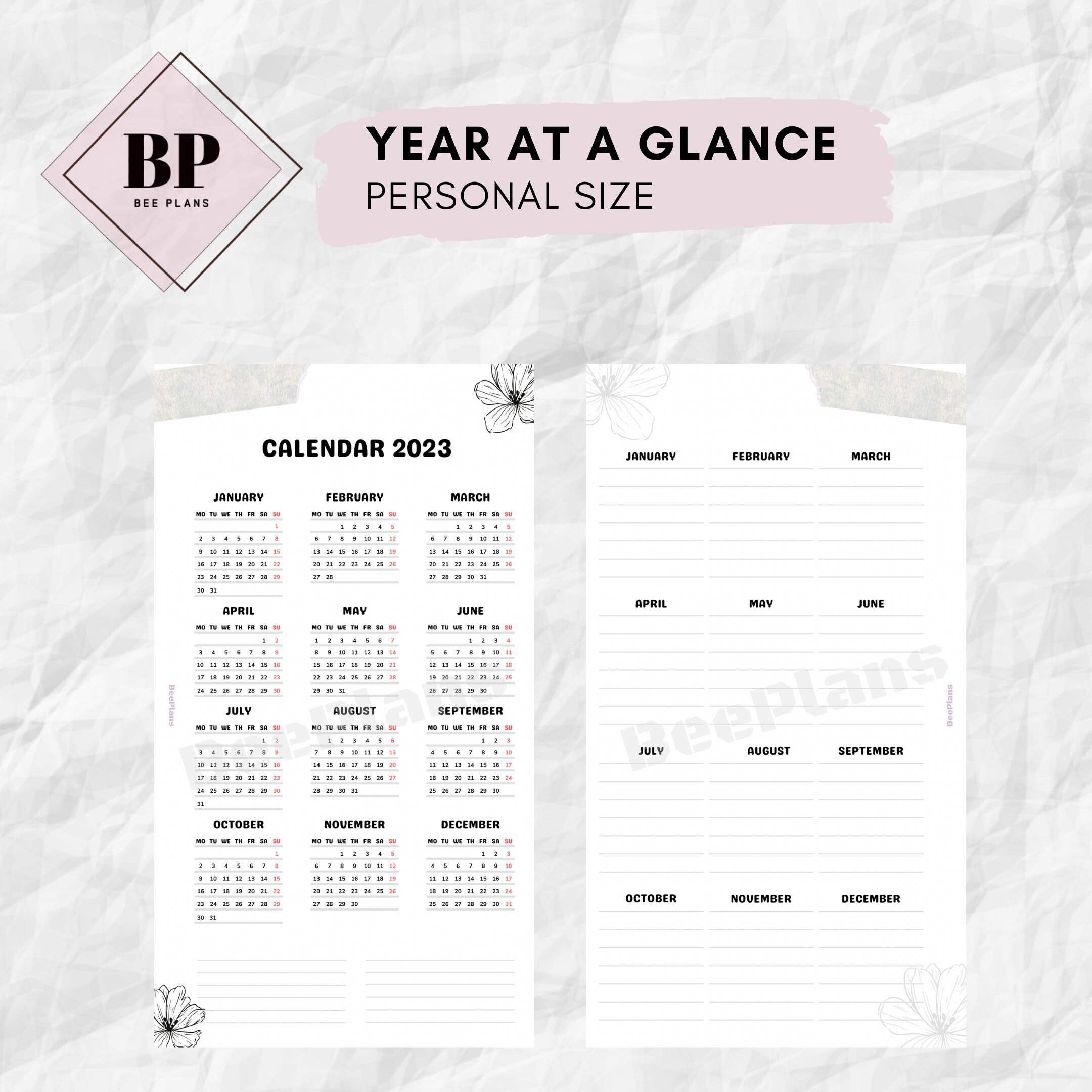 At glance planner Etsy.de