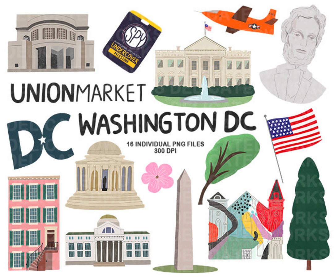 Washington DC Clipart, Sticker Clipart, Clipart, Cute Clipart, City