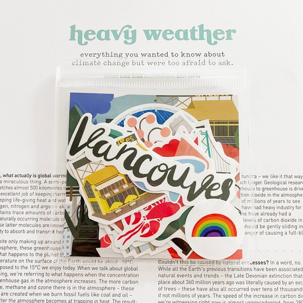 Vancouver Die Cut Sticker Pack, Removable Stickers, Canada Laptop Decals, Travel Stickers - set of 20