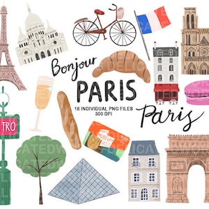 Famous Paris Clipart for your Travel Planners & Journals